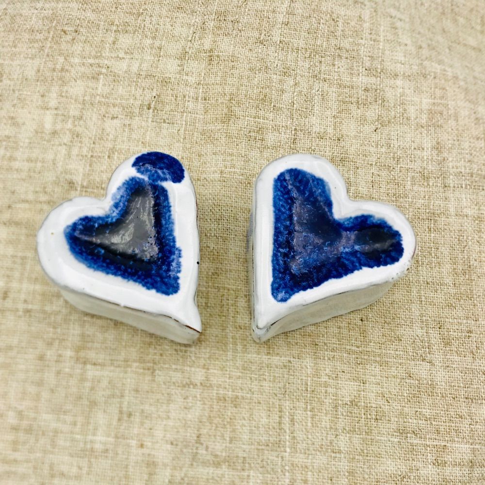 Cajita corazón blanca y azul
