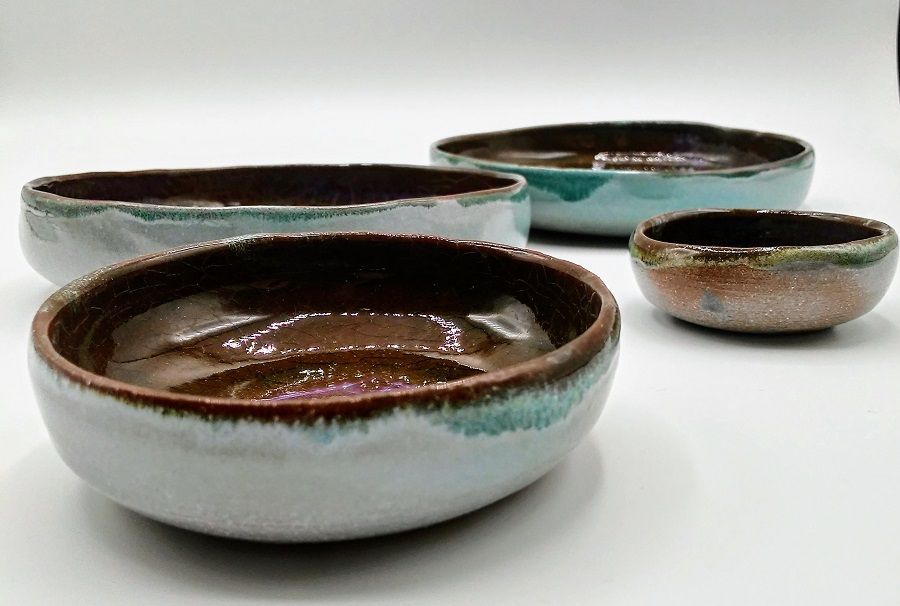 Conjunto de 5 platitos apilables verdes
