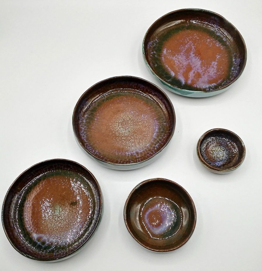 Conjunto de 5 platitos apilables verdes
