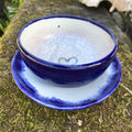 Conjunto de cuenco y plato Corazón Azul