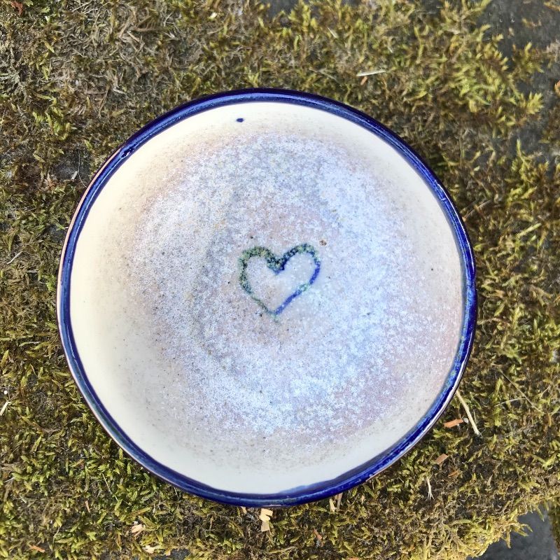 Conjunto de cuenco y plato Corazón Azul