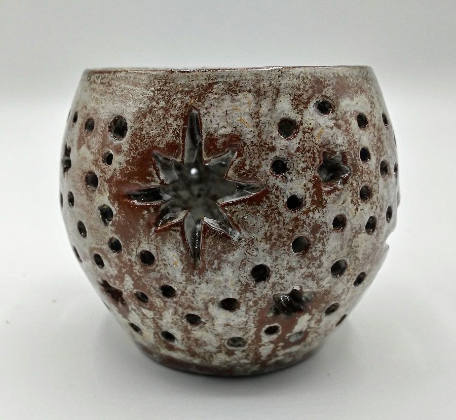 Farolillo estrella marrones y blancos piedra