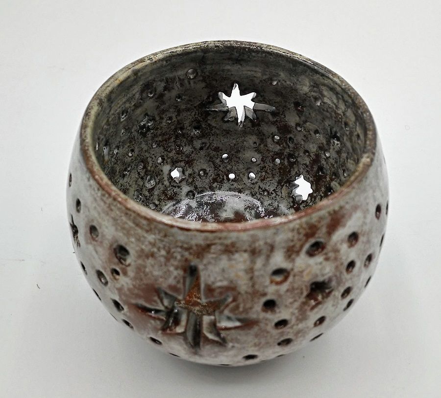 Farolillo estrella marrones y blancos piedra