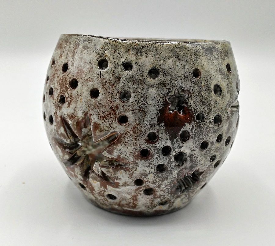Farolillo estrella marrones y blancos piedra