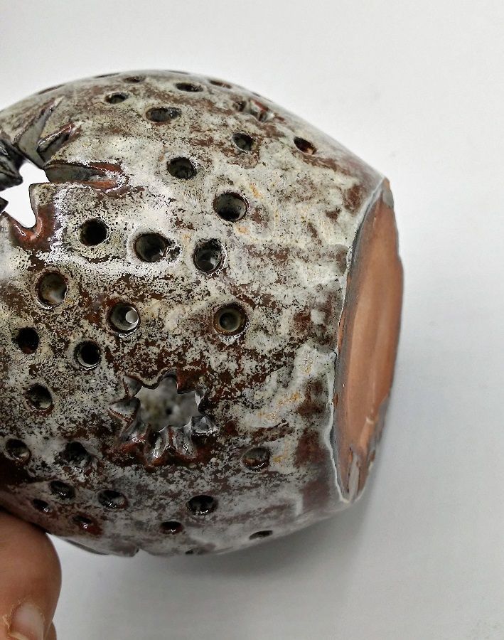 Farolillo estrella marrones y blancos piedra