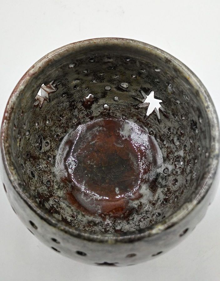 Farolillo estrella marrones y blancos piedra