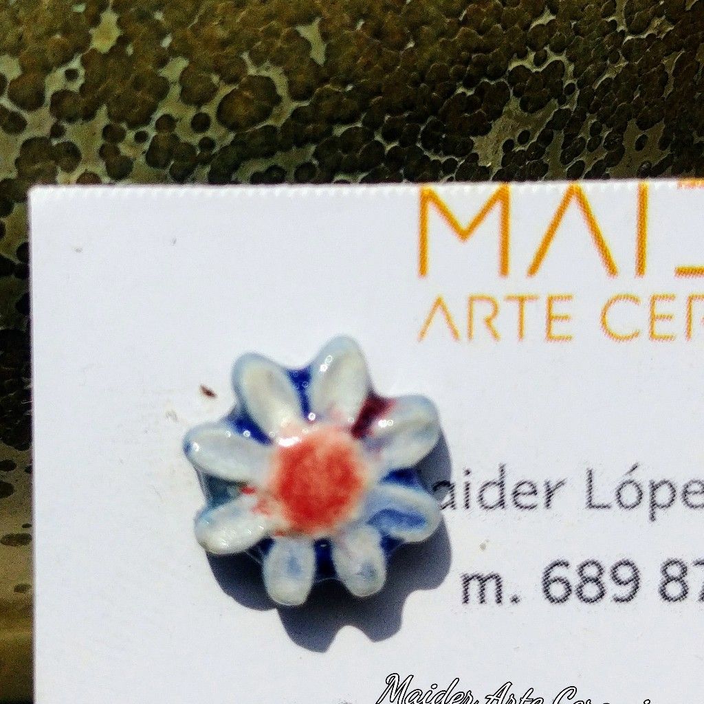 Conjunto Colgante y pendientes Flor de Cobalto